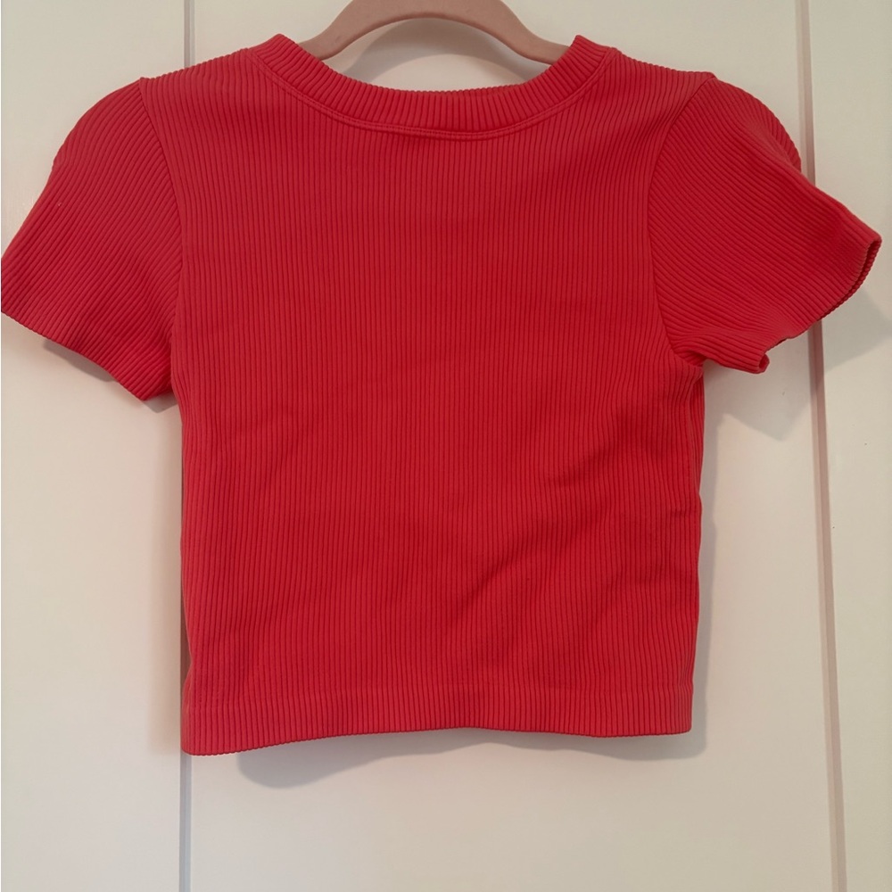 JoyLab Red Ribbed Crop Top